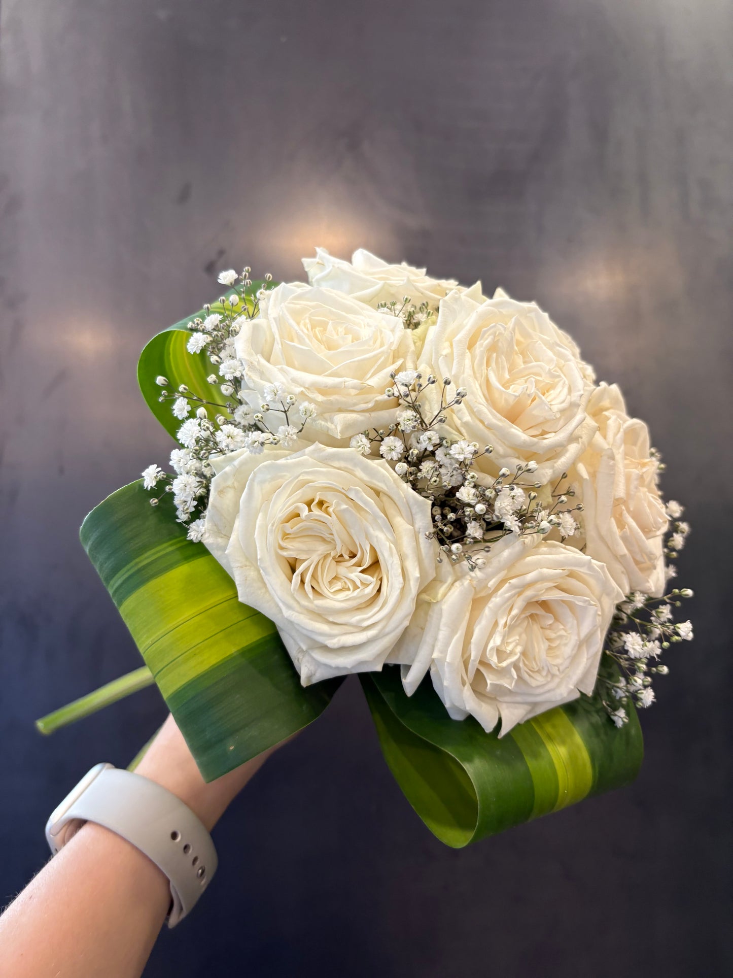 Bridal white round bouquet