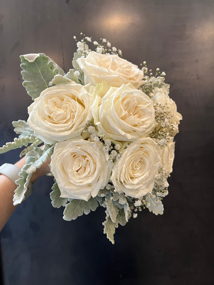 Bridal white round bouquet