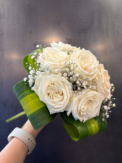 Bridal white round bouquet